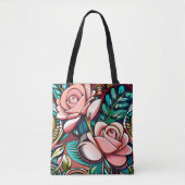 Dubbele Rozen: een spectaculaire Floral Arrangemen Tote Bag (Voorkant)