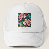 Dubbele Rozen: een spectaculaire Floral Arrangemen Trucker Pet (Voorkant)