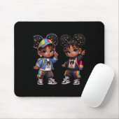 Dubbele S Bold Black Twins Art Sticker Muismat (Met muis)