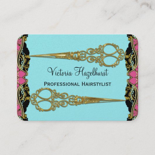Dubbele schaar Parijs Baroque Hairstyist Visitekaartje (Voorkant)