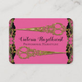 Dubbele schaar Parijs parelbaroque hairstyist Visitekaartje (Voorkant)