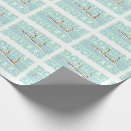 Dubbele schedels roeien cadeaupapier (Hoek)