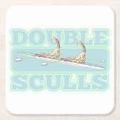 Dubbele schedels roeien kartonnen onderzetters (Voorkant)