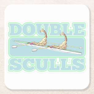 Dubbele schedels roeien kartonnen onderzetters