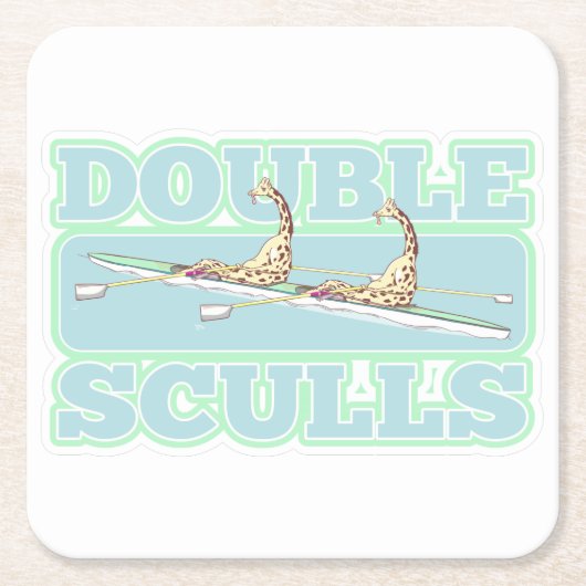 Dubbele schedels roeien kartonnen onderzetters (Voorkant)