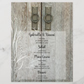 Dubbele Schuur Deuren Land Boerderij Bruiloft Menu (Voorkant)