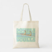 Dubbele sculls die grappige giraffen draaien tote bag (Achterkant)