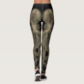 Dubbele sepia op zwarte  octopus leggings (Achterkant)