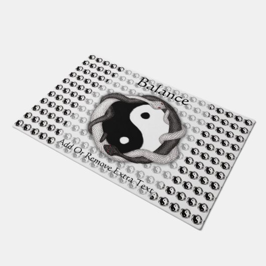 Dubbele serpents (zwart/wit) deurmat (Schuin)