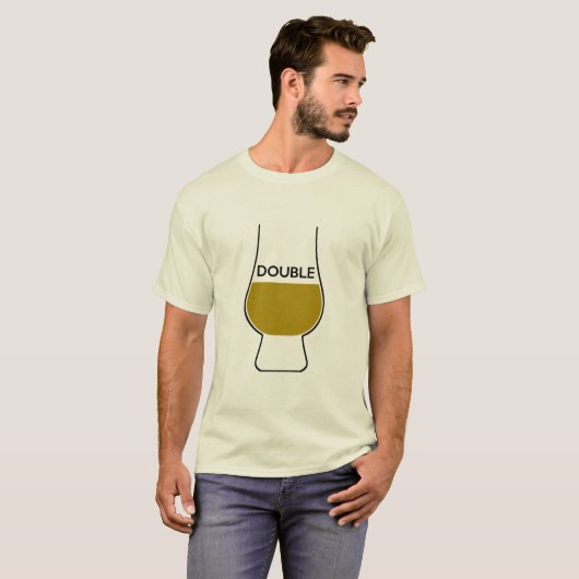 Dubbele Serving van Whisky T-shirt (Voorkant volledig)