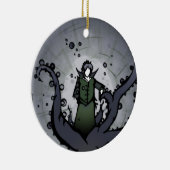 Dubbele sierafbeelding rood en groen keramisch ornament (Rechts)