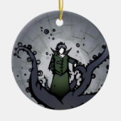 Dubbele sierafbeelding rood en groen keramisch ornament (Voorkant)