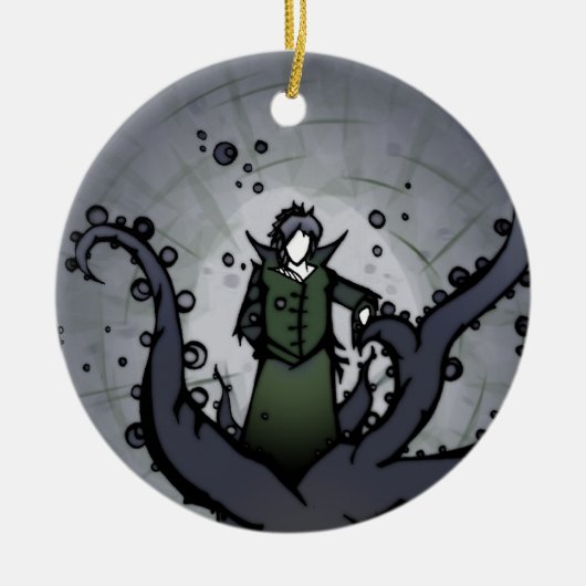 Dubbele sierafbeelding rood en groen keramisch ornament (Voorkant)