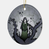 Dubbele sierafbeelding rood en groen keramisch ornament (Links)