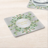 DUBBELE SILVER EUCALYPTUS BRANCH CUTTING BOA KARTONNEN ONDERZETTERS (Schuin)