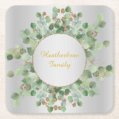 DUBBELE SILVER EUCALYPTUS BRANCH CUTTING BOA KARTONNEN ONDERZETTERS (Voorkant)