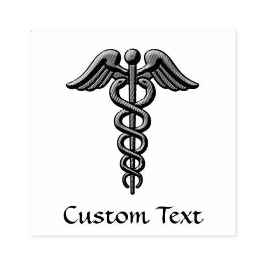 Dubbele slang Caduceus Rubberstempel (Afrduk)