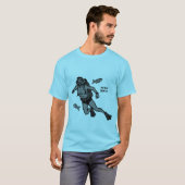 dubbele-slangregelaar SCUBA-duiker T-shirt (Voorkant volledig)