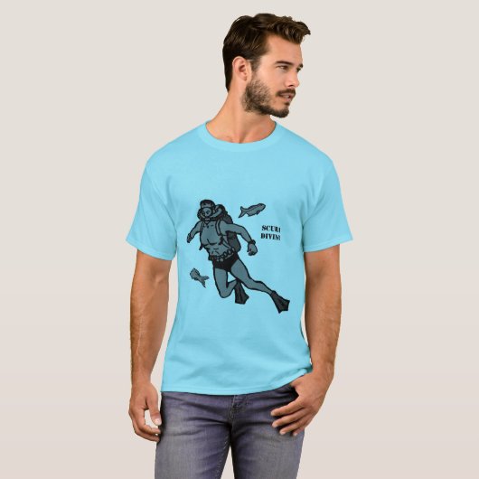  dubbele-slangregelaar SCUBA-duiker T-shirt (Voorkant volledig)