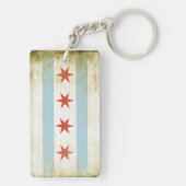 Dubbele Sleutelhanger met Cool Chicago Flag Print (achterkant)