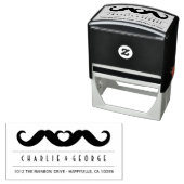 Dubbele snor liefde gay bruiloft zelf inkt stempel (In situ)