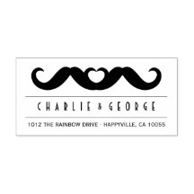 Dubbele snor liefde gay bruiloft zelf inkt stempel