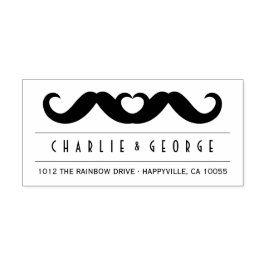 Dubbele snor liefde gay bruiloft zelf inkt stempel