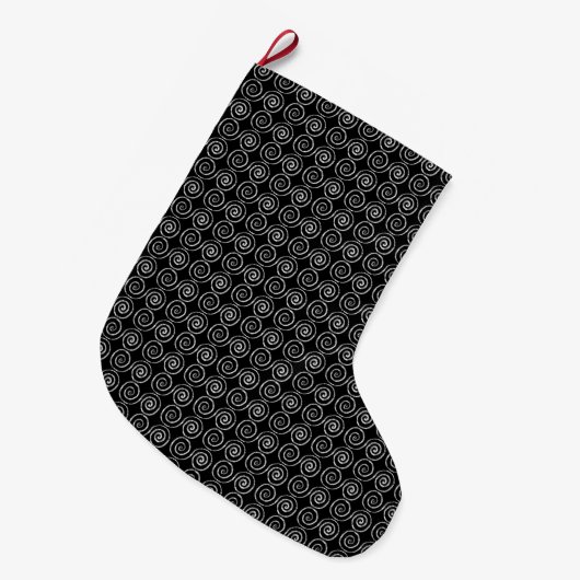 Dubbele Spiraal Keltisch Patroon Grote Kerstsok (Voorkant (Hangend))