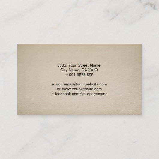 Dubbele Spiraal Nautilus Shell Gouden Omtrek Visitekaartje (Achterkant)