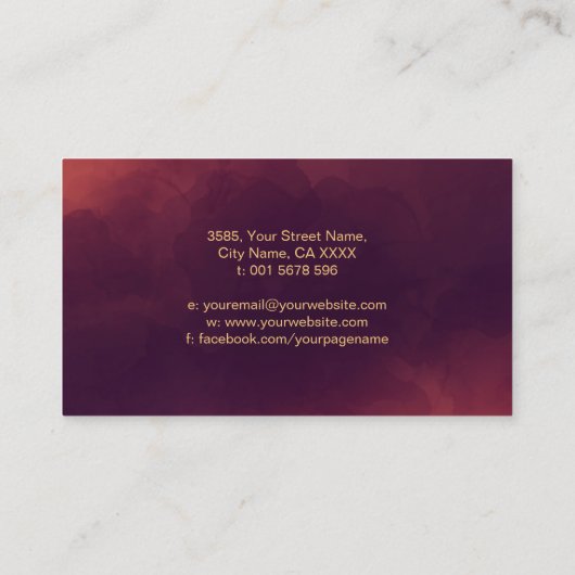 Dubbele Spiraal Nautilus Shell Gouden Omtrek Visitekaartje (Achterkant)