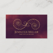 Dubbele Spiraal Nautilus Shell Gouden Omtrek Visitekaartje (Voorkant)