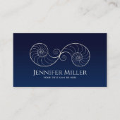 Dubbele Spiraal Nautilus Shell Pearl Outline Visitekaartje (Voorkant)