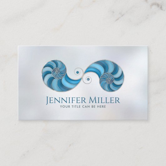 Dubbele Spiraal Nautilus Shell Visitekaartje (Voorkant)