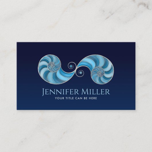 Dubbele Spiraal Nautilus Shell Visitekaartje (Voorkant)