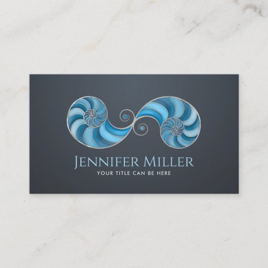 Dubbele Spiraal Nautilus Shell Visitekaartje (Voorkant)