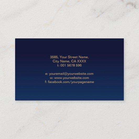 Dubbele spiraal symbool van balans - gouden textuu visitekaartje (Achterkant)