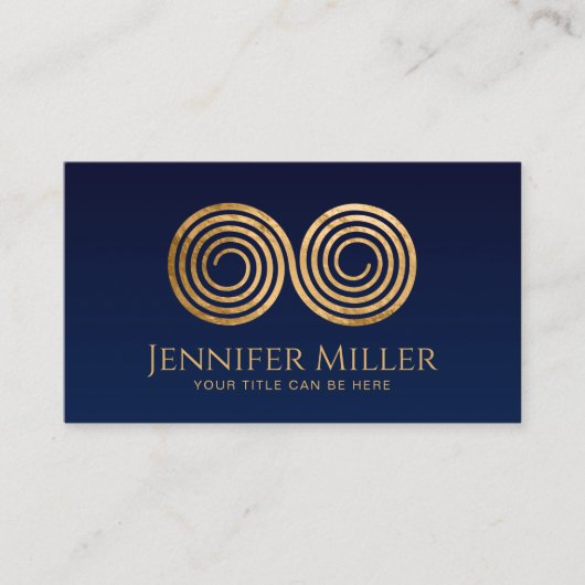 Dubbele spiraal symbool van balans - gouden textuu visitekaartje (Voorkant)