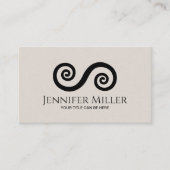 Dubbele spiraal symbool van balans - minimaal zwar visitekaartje (Voorkant)