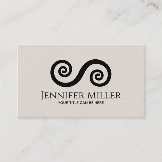 Dubbele spiraal symbool van balans - minimaal zwar visitekaartje (Voorkant)