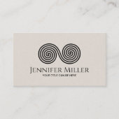 Dubbele spiraal symbool van balans - minimaal zwar visitekaartje (Voorkant)