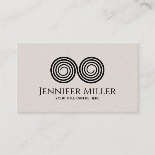 Dubbele spiraal symbool van balans - minimaal zwar visitekaartje (Voorkant)