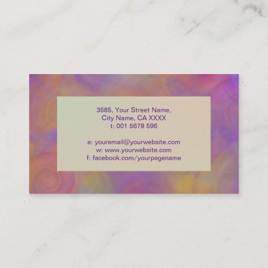 Dubbele spiraal Symbool van Balans - Regenboog str Visitekaartje (Achterkant)