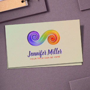 Dubbele spiraal Symbool van Balans - Regenboog str Visitekaartje