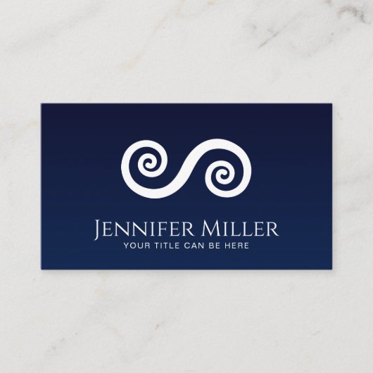 Dubbele spiraal symbool van evenwicht - minimale w visitekaartje (Voorkant)