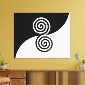 Dubbele spirale kunst in zwart-wit canvas afdruk (Insitu (Woonkamer))