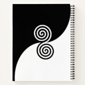 Dubbele spirale kunst in zwart-wit notitieboek (Achterkant)