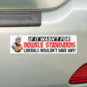 Dubbele standaarden bumpersticker (Op auto)