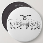 Dubbele Stier Ronde Button 6,0 Cm (Voorkant /achterkant)