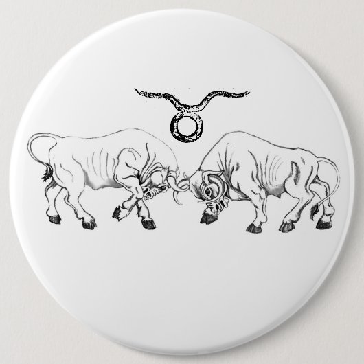 Dubbele Stier Ronde Button 6,0 Cm (Voorkant)