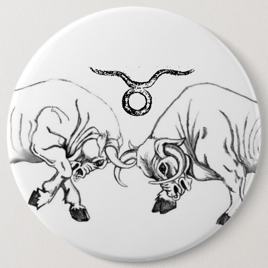 Dubbele Stier Ronde Button 6,0 Cm (Voorkant)